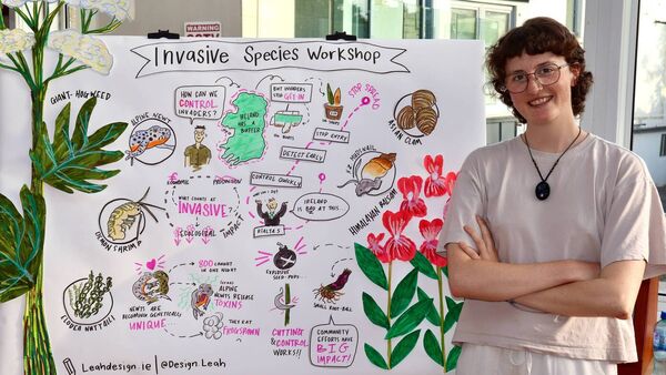 Leah O'Donoghue who created an illustrated knowledge board during the event Leah O'Donoghue who created an illustrated knowledge board during the event
