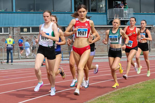 Meabh Caffrey (St Coca's) in action in the 1500m. Meabh Caffrey (St Coca's) in action in the 1500m.