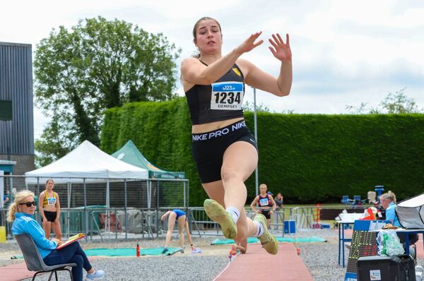 Alison Dempsey (Naas) in action in the long jump. Alison Dempsey (Naas) in action in the long jump.