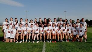 <p>The Kildare squad before the AirNav All-Ireland U-16 'A' Championship semi-final win over Cork Photo: Karl Gormley</p>