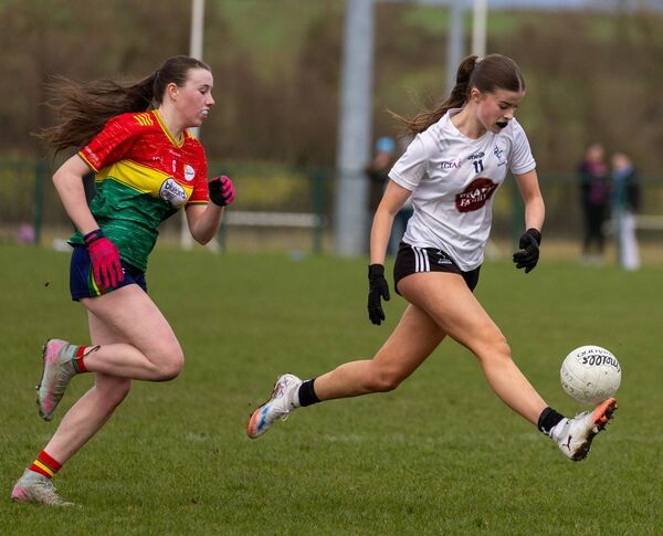 Grace Byrne carries the ball forward during an a Leinster Championship game against Carlow earlier in the season Photo: Michael O'Rourke Grace Byrne carries the ball forward during an a Leinster Championship game against Carlow earlier in the season Photo: Michael O'Rourke