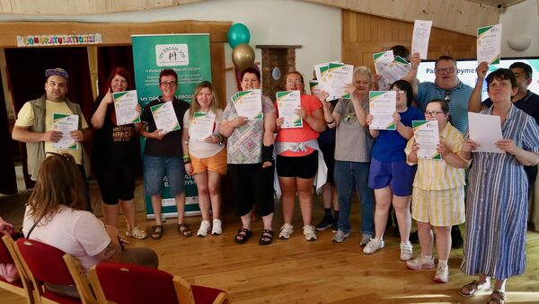 Some of the participants in the My Dream Job programme with their certificates