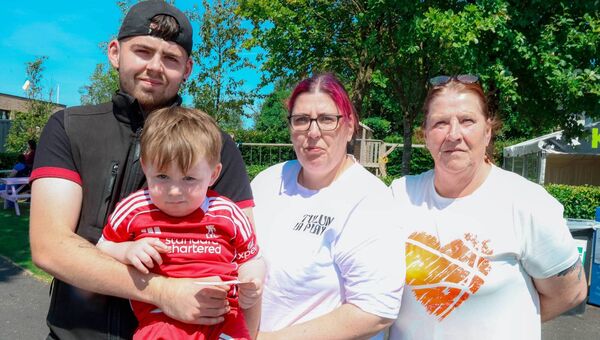 Derek, Ita and Dorothy Delahunty with Braxton Doran from Suncroft Derek, Ita and Dorothy Delahunty with Braxton Doran from Suncroft