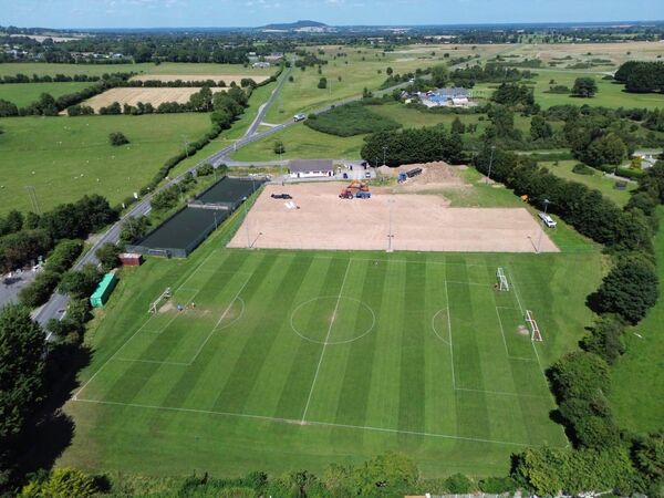 Work underway on the new AstroTurf pitch at Rathbride Road. Photo: PST Sport. Work underway on the new AstroTurf pitch at Rathbride Road. Photo: PST Sport.
