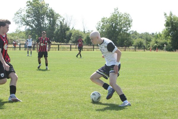 Podge Gleeson tries to launch an attack in the Under 17 game against Longford Town Podge Gleeson tries to launch an attack in the Under 17 game against Longford Town