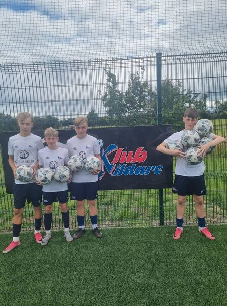 Under 14 goalscorers against Longford Town - from left. Mikuss Simsons, Daniel Dalton, Ryan Breslin and Calvin Kelly
