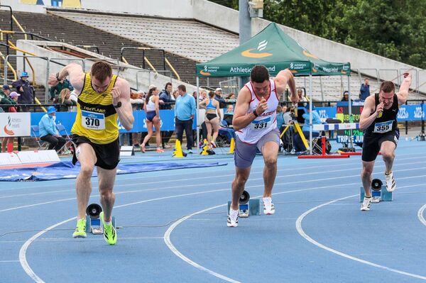 Mens 200m Kevin Migge (Naas) in action in the 200m heats. All Photos: Perri Williams. 