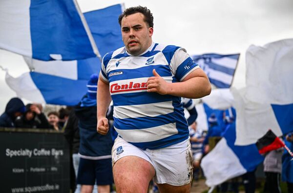 Conan Dunne has been a decisive force for Athy RFC this season. Photo: Shauna Clinton/Sportsfile.