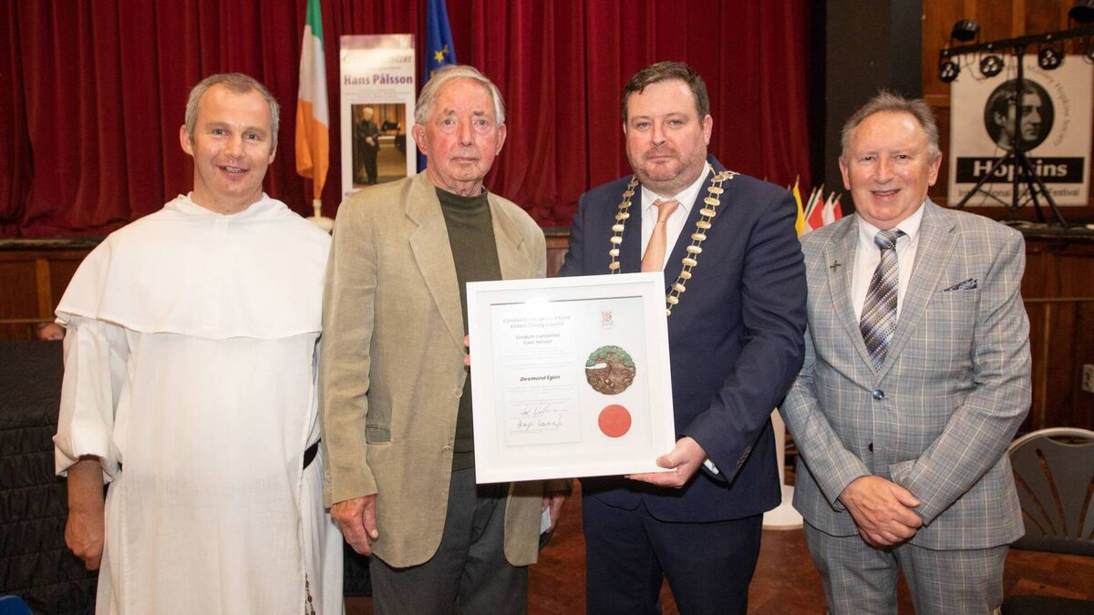 Desmond Egan honoured for contribution to Kildare