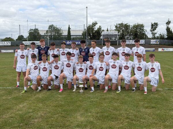 The Kildare team celebrate with the Fr. Manning Cup after beating Galway in the final Photo: Ger McNally The Kildare team celebrate with the Fr. Manning Cup after beating Galway in the final Photo: Ger McNally