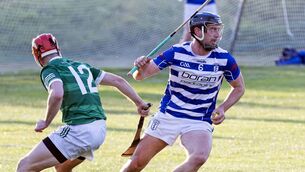 <p> Darach MacDonncha (Naas) gets past the challenge of Paul Dawson (Moorefield) Photo: Sean Brilly</p> <p> Darach MacDonncha (Naas) gets past the challenge of Paul Dawson (Moorefield) Photo: Sean Brilly</p>