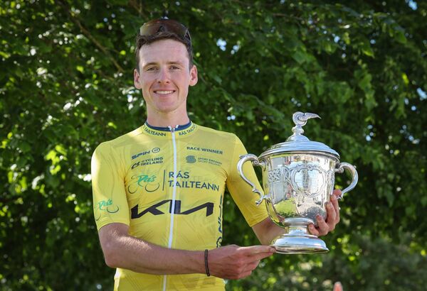 Conn McDunphy celebrates his win in the recent Ras Tailteann and he is hoping to follow it up with a strong finish to the year Photo : Lorraine O'Sullivan Conn McDunphy celebrates his win in the recent Ras Tailteann and he is hoping to follow it up with a strong finish to the year Photo : Lorraine O'Sullivan