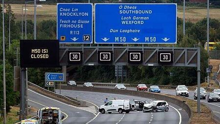 Several people seriously injured in crash on the M50