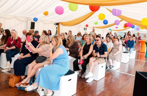 Crowds gather to watch the cooking demos at Taste of Kildare 2026 at Naas 