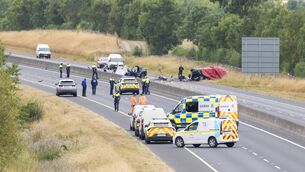 <p>Scene of the crash on the M9. Credit: Aisling Hyland Photography</p>