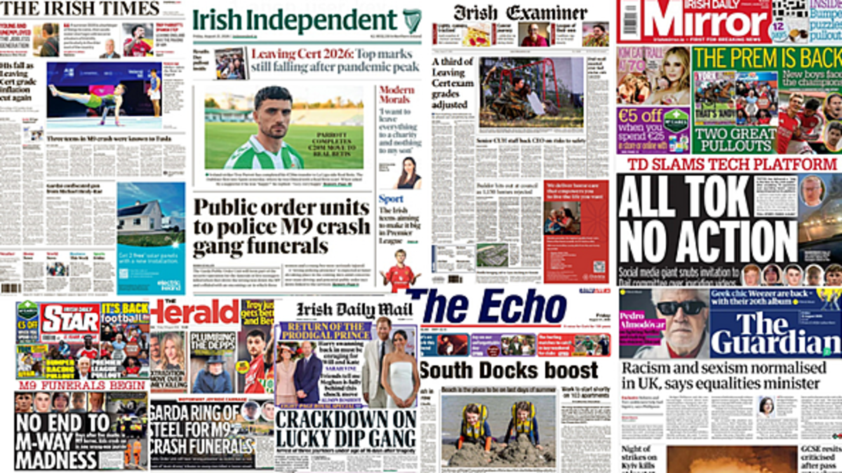 What the papers say: Friday's front pages