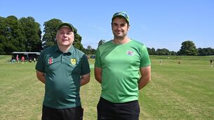 <p>Stuart Conroy (Secretary Halverstown Cricket Club) and Paolo Rosa (Halverstown Cricket Club)</p> <p>Stuart Conroy (Secretary Halverstown Cricket Club) and Paolo Rosa (Halverstown Cricket Club)</p>