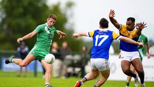 <p>Shea Ryan scores a goal just before half time. Photo: James Lawlor. </p> <p>Shea Ryan scores a goal just before half time. Photo: James Lawlor. </p>