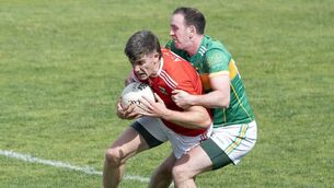 <p>Kilcock Danny Maguire and Athy Sean Moore</p>
