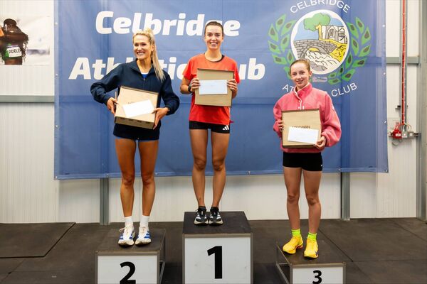 Top three ladies at the Celbridge AC 5km L to R: Lauren Tinkler (2) Kelly Breen (1) and Iris McCartan (3).