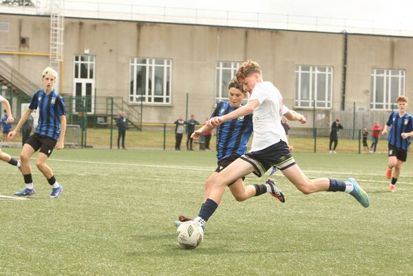 Danny Mc Guinness has a shot for the U15s against Athlone Town Danny Mc Guinness has a shot for the U15s against Athlone Town