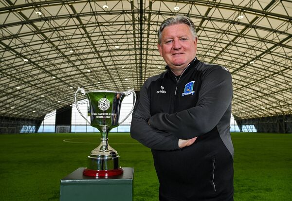  Newbridge Town manager Martin Russell Photo: Stephen McCarthy/Sportsfile 