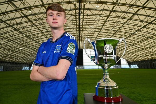Nathan McAuley of Newbridge Town Photo: Stephen McCarthy/Sportsfile 