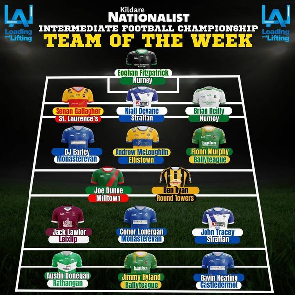 The Loading and Lifting Kildare Nationalist Intermediate Football Championship Team of the Week - Round 2