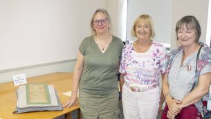 <p>Sharon Greene, Kathleen Phelan and Breege Watson viewing the historic material in Teach Diarmada Photos: Aisling Hyland</p> <p>Sharon Greene, Kathleen Phelan and Breege Watson viewing the historic material in Teach Diarmada Photos: Aisling Hyland</p>