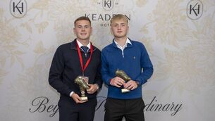 <p>Ian Kennedy and Ryan Kearney with their player of the year awards.</p> <p>Ian Kennedy and Ryan Kearney with their player of the year awards.</p>
