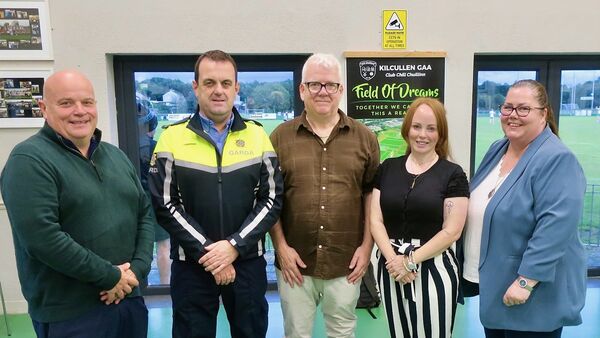 Deputy Mark Wall, Community Garda Jim Lacey, Pat Duggan of Muintir na Tire, Deputy Shonagh Ní Raghallaigh, and Elaine Jackson of the Kilcullen Community Alert group, at the Community Safety meeting in Kilcullen Deputy Mark Wall, Community Garda Jim Lacey, Pat Duggan of Muintir na Tire, Deputy Shonagh Ní Raghallaigh, and Elaine Jackson of the Kilcullen Community Alert group, at the Community Safety meeting in Kilcullen
