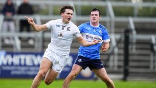 <p>Adam Fitzpatrick celebrates scoring his second goal during Clane's win over Allenwood </p>