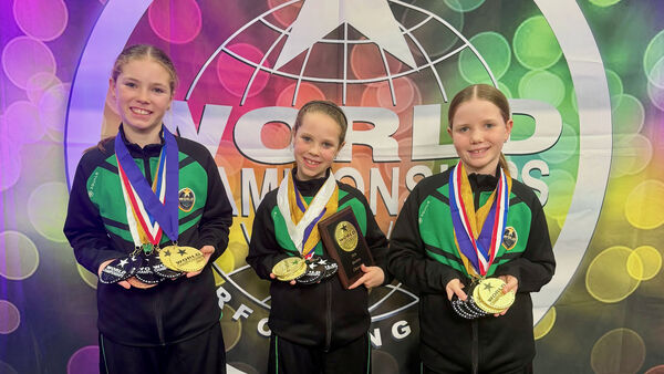 Sofia, Lara and Nicole Raftery with their medals Sofia, Lara and Nicole Raftery with their medals