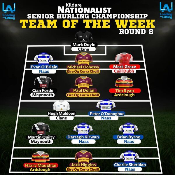 The Loading and Lifting Kildare Nationalist Senor Hurling Championship Team of the Week - Round 2 The Loading and Lifting Kildare Nationalist Senor Hurling Championship Team of the Week - Round 2