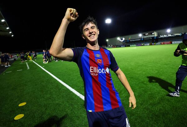 Ryan Sheridan celebrates after his first senior goal helped St Pats to a 4-0 win away to Dundalk last Monday Photo: ©INPHO/Ryan Byrne