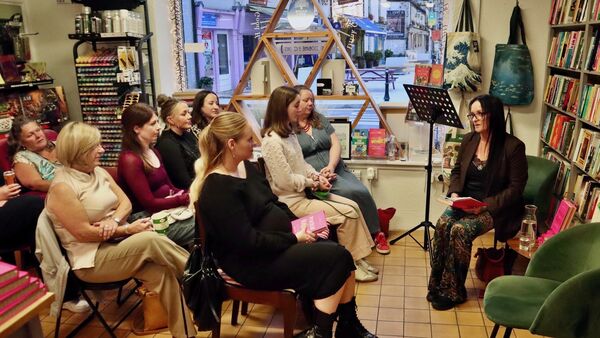 Hazel discussing 'Practical Magick' with her audience in Woodbine Books Hazel discussing 'Practical Magick' with her audience in Woodbine Books