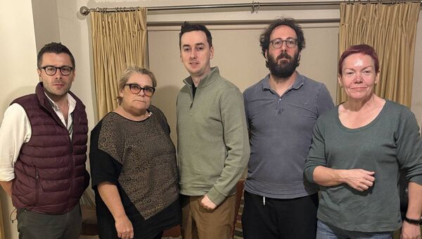 Concerned Naas residents living near data centre zoned land. l-r Robert O'Brien, Lesley Cowper, James Gallagher, Nicolò Wojewoda, Janine Plummer Concerned Naas residents living near data centre zoned land. l-r Robert O'Brien, Lesley Cowper, James Gallagher, Nicolò Wojewoda, Janine Plummer
