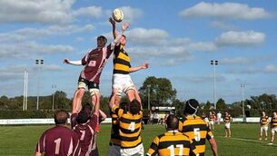 <p>Newbridge and Roscrea compete at the lineout in Spollenstown. </p> <p>Newbridge and Roscrea compete at the lineout in Spollenstown. </p>