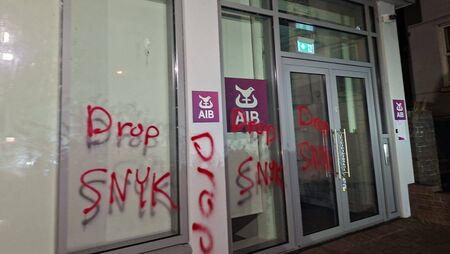 UPDATED: Athy bank targeted with graffiti