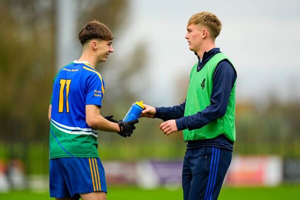Michael Noonan, right, on Maor Uisce duty for Naomh Bhríde during the 2025 Minor 'B' Football Championship Final. Photo: James Lawlor Michael Noonan, right, on Maor Uisce duty for Naomh Bhríde during the 2025 Minor 'B' Football Championship Final. Photo: James Lawlor