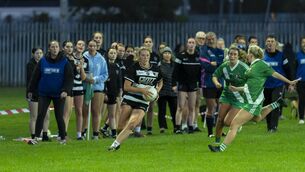 <p>Nanci Murphy taking the game Sarsfields during Kilcullen's impressive semi-final win. Photo: Aisling Hyland</p> <p>Nanci Murphy taking the game Sarsfields during Kilcullen's impressive semi-final win. Photo: Aisling Hyland</p>