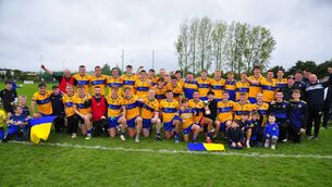 <p>Ellistown, the first ever National Electrical Wholesalers Intermediate 'A' Football champions Photo: Martin Rowe </p>