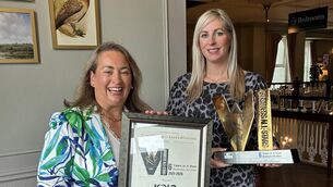 <p>Elaine Carroll of the AIBF presenting Krystle Foley, Kola Digital the award</p> <p>Elaine Carroll of the AIBF presenting Krystle Foley, Kola Digital the award</p>