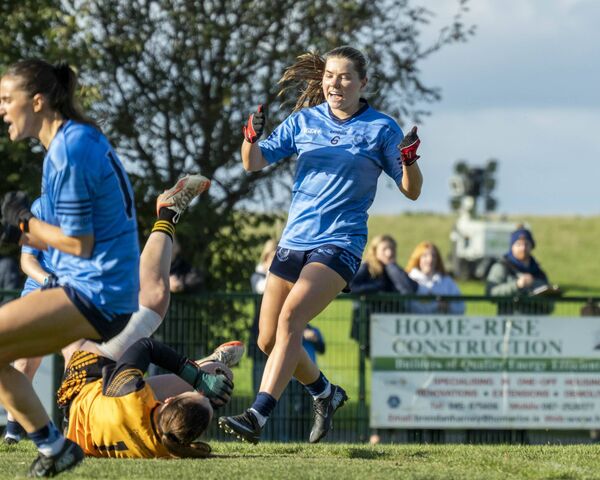 Ruth Sargent celebrates after scoring the first of the five Eadestown goals Ruth Sargent celebrates after scoring the first of the five Eadestown goals