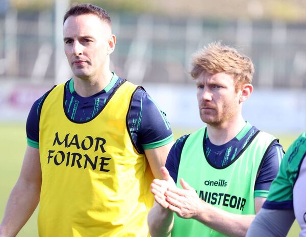 Alongside fellow joint-manager Noel Ryan while in charge of the Kildare Minors in a Leinster Minor Hurling Championship game against Offlay in 2022 Photo: Sean Brilly