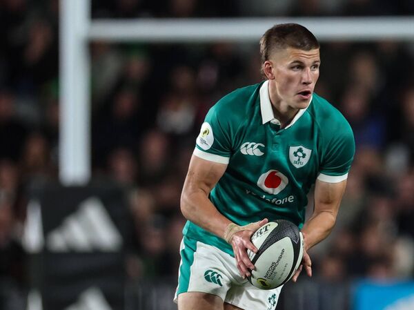Sam Prendergast has a major battle on his hands with Ciaran Frawley for the starting fly half position in November. Photo: INPHO/Billy Stickland Sam Prendergast has a major battle on his hands with Ciaran Frawley for the starting fly half position in November. Photo: INPHO/Billy Stickland