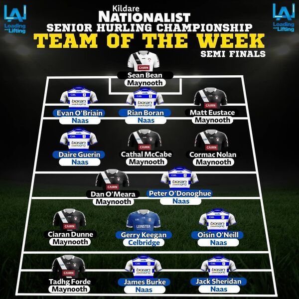 The Loading and Lifting Kildare Nationalist Senior Hurling Championship Team of the Week - semi-finals The Loading and Lifting Kildare Nationalist Senior Hurling Championship Team of the Week - semi-finals