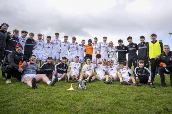 The Clane team celebrate after the game 