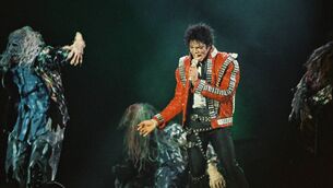 <p>Michael Jackson on stage with Thriller Jacket</p> <p>Michael Jackson on stage with Thriller Jacket</p>